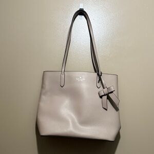 Kate Spade Taupe Tote with Bow Accent